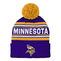 Youth Purple Minnesota Vikings Jacquard Cuffed Knit Hat with Pom