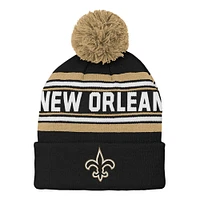 Preschool Black New Orleans Saints Jacquard Cuffed Knit Hat with Pom