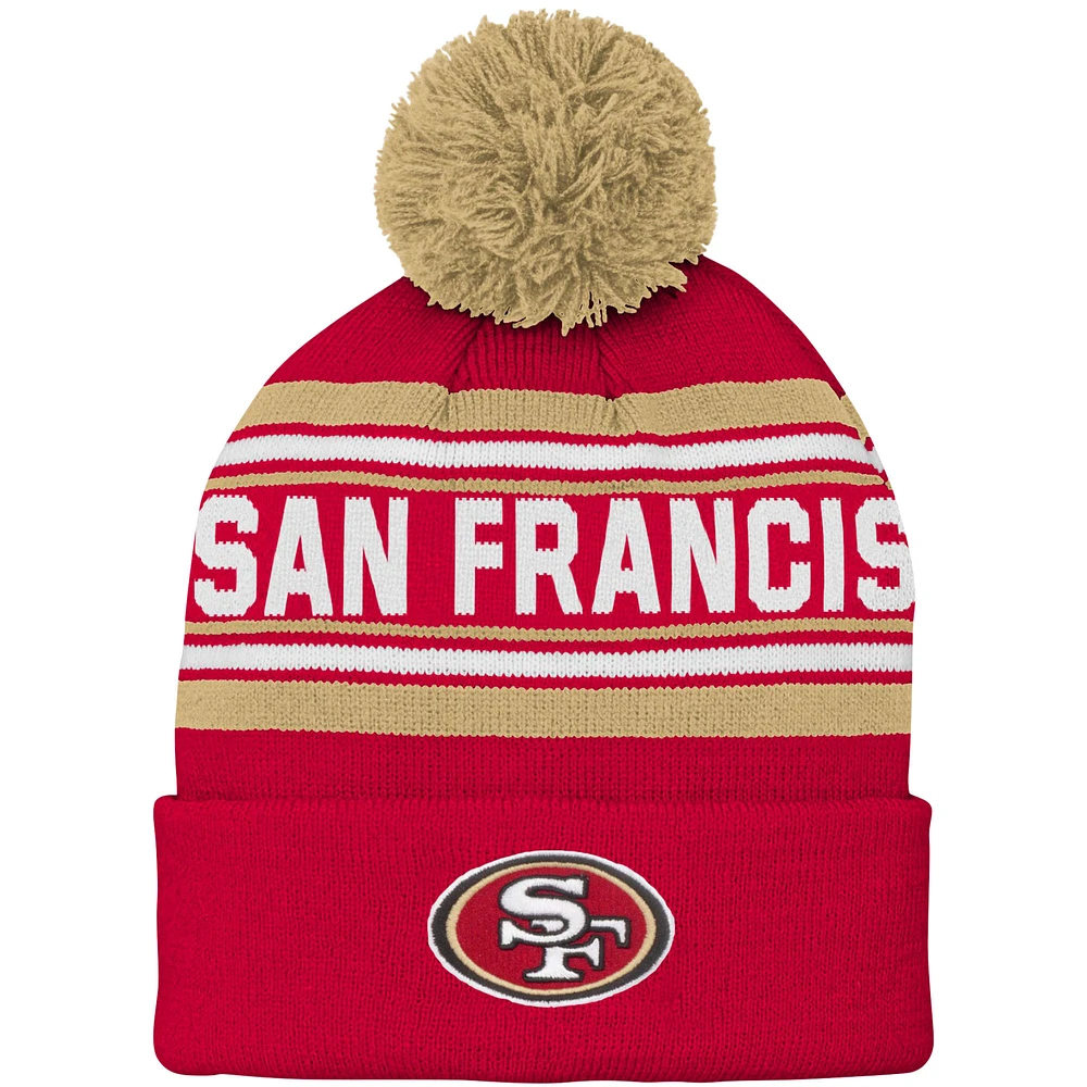 Preschool Scarlet San Francisco 49ers Jacquard Cuffed Knit Hat with Pom