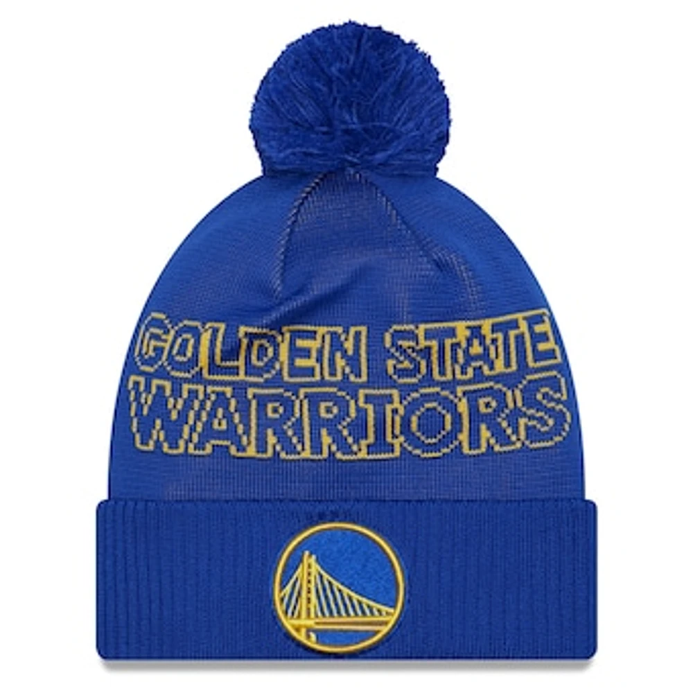 Men's New Era  Royal Golden State Warriors 2023 NBA Draft Cuffed Knit Hat with Pom