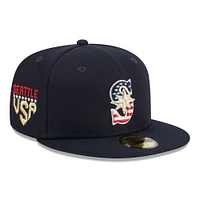 Men's New Era  Navy Seattle Mariners 2023 Fourth of July 59FIFTY Fitted Hat