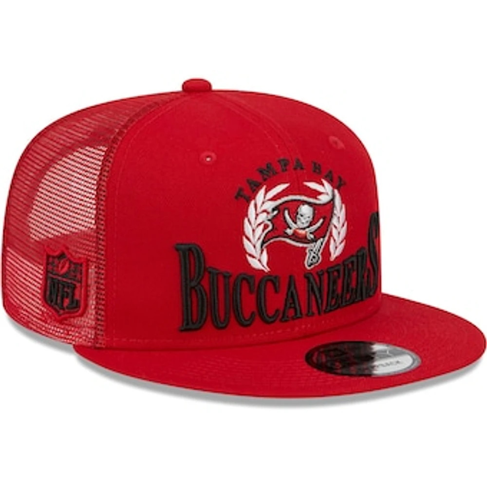 Men's New Era Red Tampa Bay Buccaneers Collegiate Trucker 9FIFTY Snapback Hat