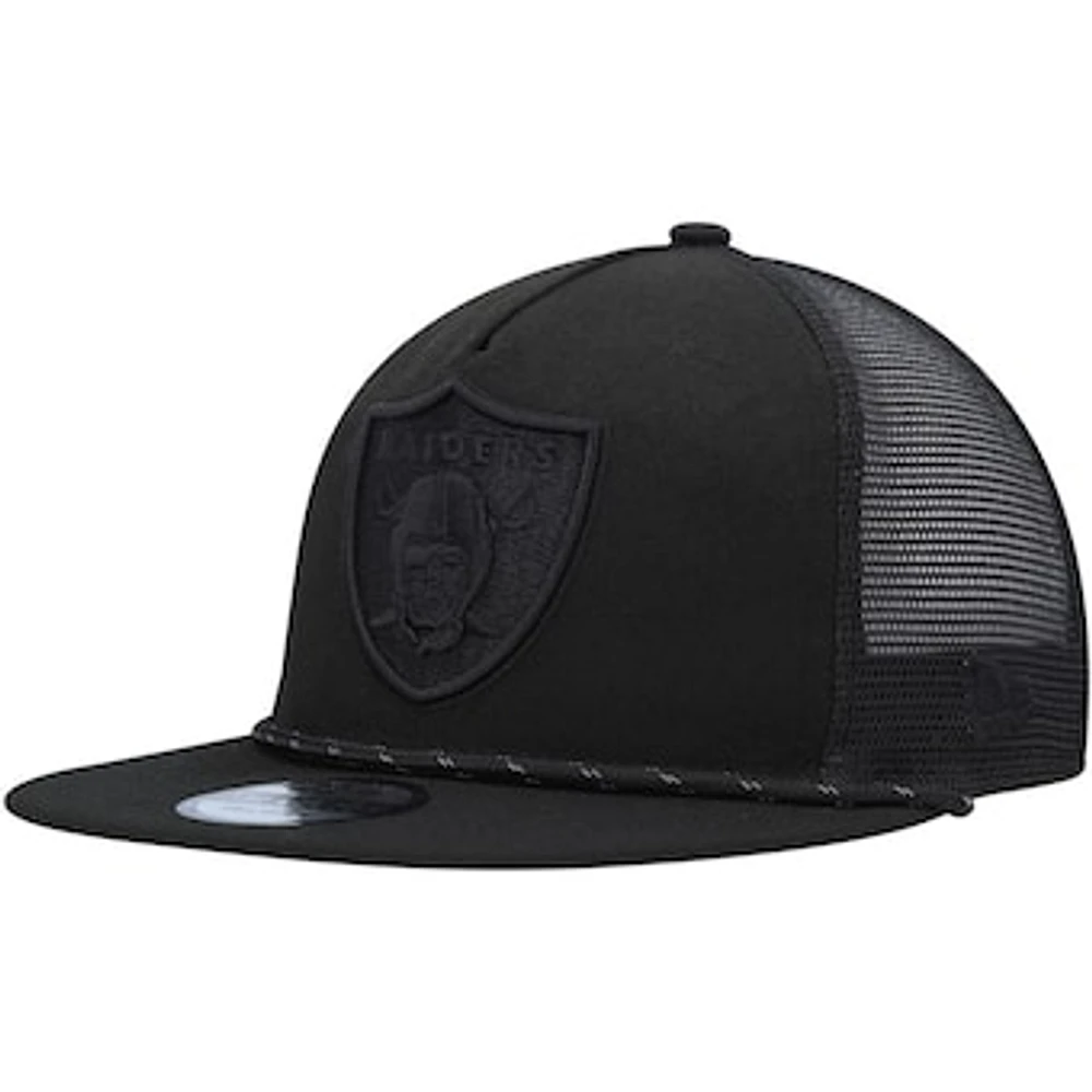 Men's New Era Black Las Vegas Raiders Illumination Golfer Snapback Trucker Hat