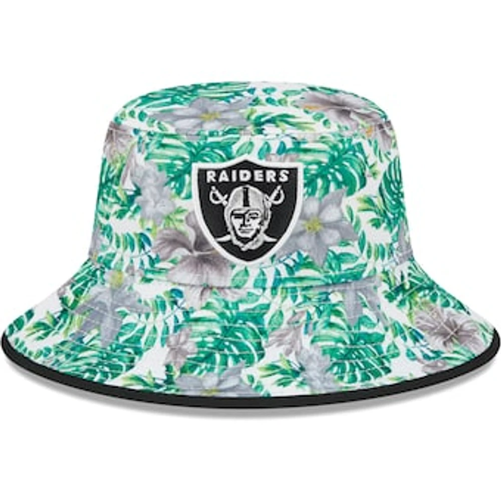 Men's New Era  White Las Vegas Raiders Botanical Bucket Hat