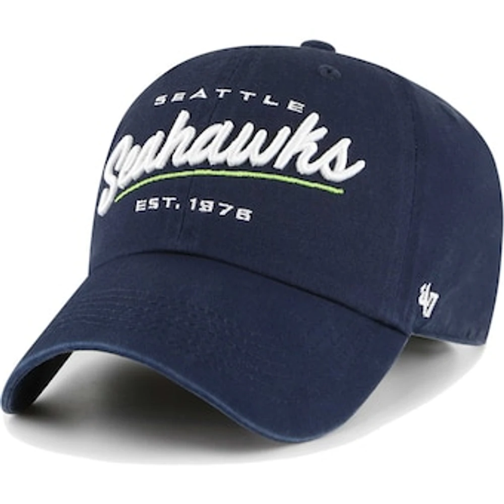 Women's '47 College Navy Seattle Seahawks Sidney Clean Up Adjustable Hat