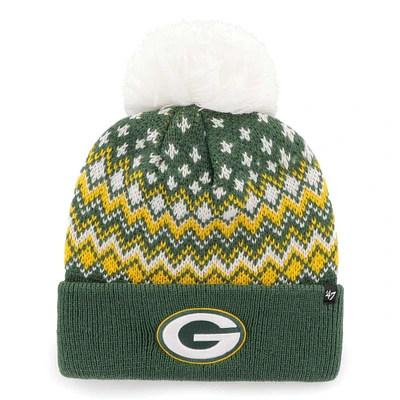 Women's '47 Green Green Bay Packers Elsa Cuffed Knit Hat with Pom