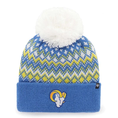 Women's '47 Royal Los Angeles Rams Elsa Cuffed Knit Hat with Pom