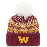 Women's '47 Burgundy Washington Commanders Elsa Cuffed Knit Hat with Pom