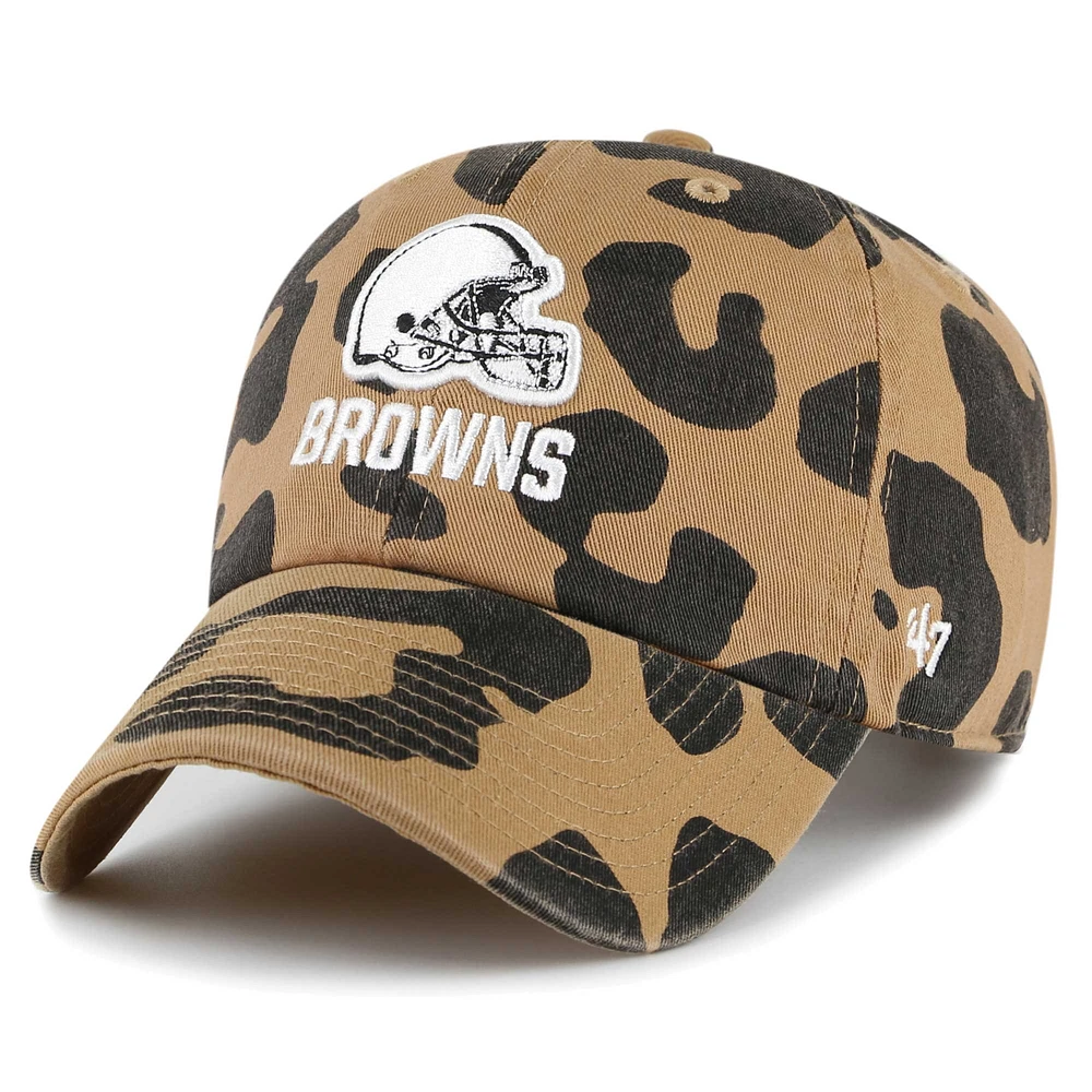 Women's '47 Tan Cleveland Browns Rosette Clean Up Adjustable Hat