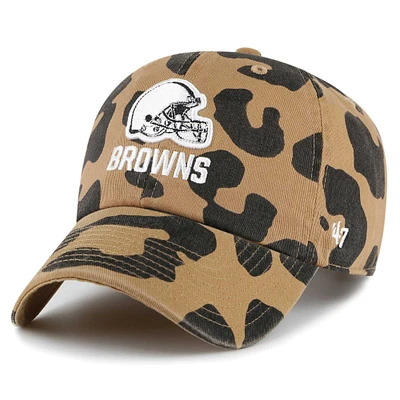 Women's '47  Tan Cleveland Browns Rosette Clean Up Adjustable Hat