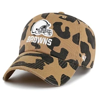 Women's '47  Tan Cleveland Browns Rosette Clean Up Adjustable Hat