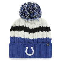 Women's '47 White Indianapolis Colts Ashfield Cuffed Knit Hat with Pom