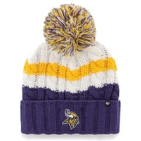 Women's '47 White Minnesota Vikings Ashfield Cuffed Knit Hat with Pom