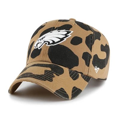 Women's '47  Tan Philadelphia Eagles Rosette Clean Up Adjustable Hat