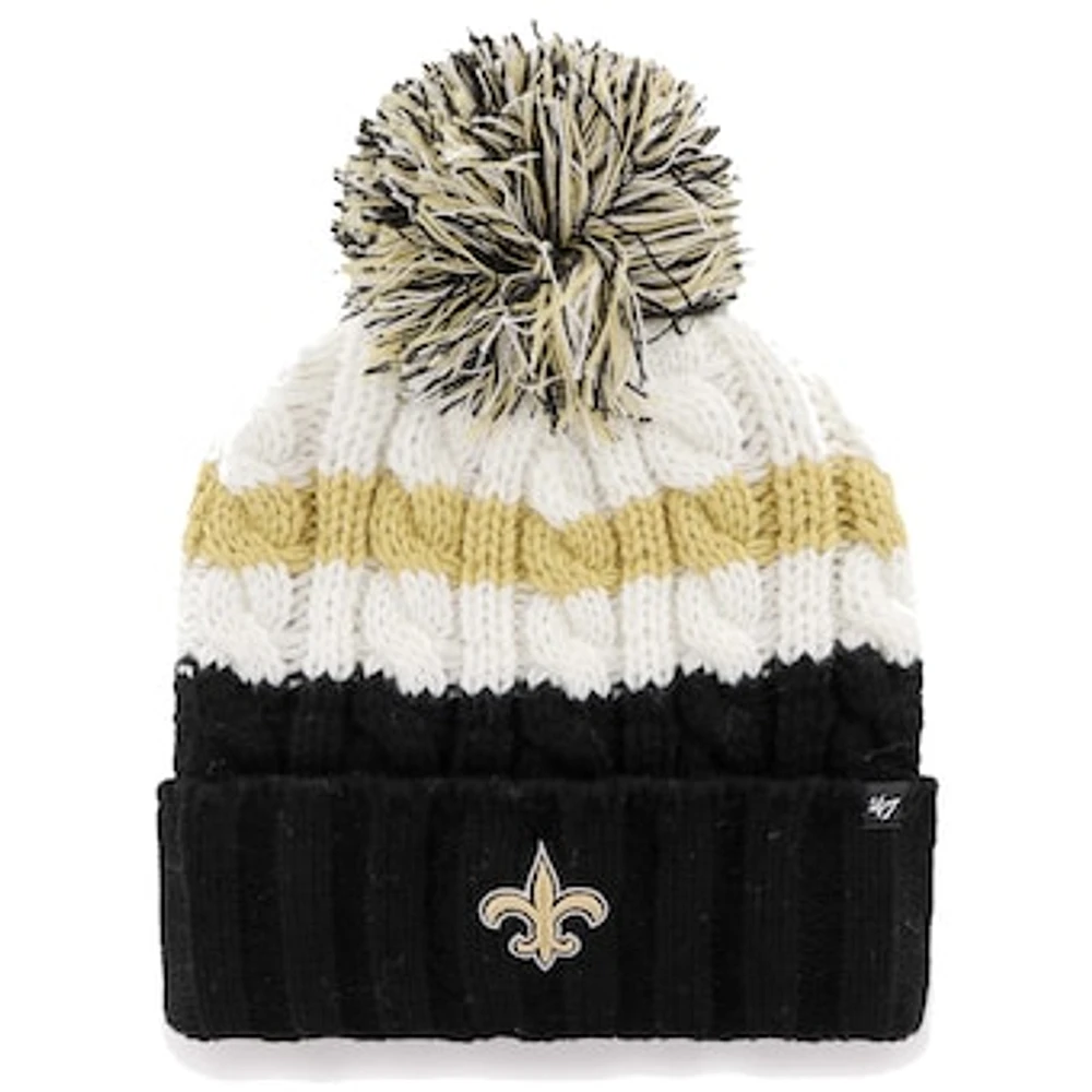 Women's '47 White New Orleans Saints Ashfield Cuffed Knit Hat with Pom