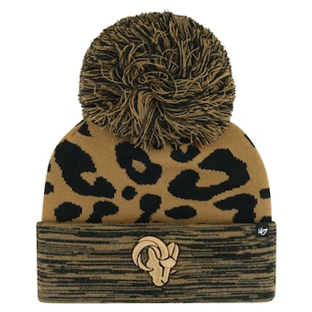 Women's '47  Brown Los Angeles Rams Rosette Cuffed Knit Hat with Pom