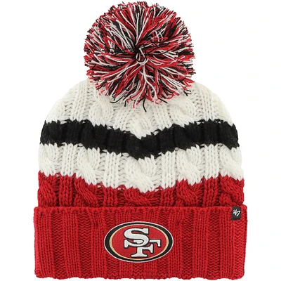 Women's '47 White San Francisco 49ers Ashfield Cuffed Knit Hat with Pom