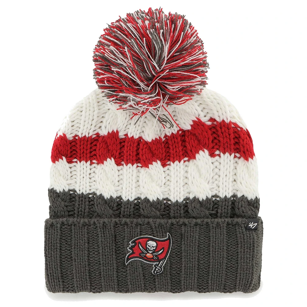 Women's '47 White Tampa Bay Buccaneers Ashfield Cuffed Knit Hat with Pom