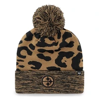 Women's '47  Brown Pittsburgh Steelers Rosette Cuffed Knit Hat with Pom