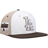 Men's Pro Standard White/Brown Los Angeles Dodgers Chocolate Ice Cream Drip Snapback Hat