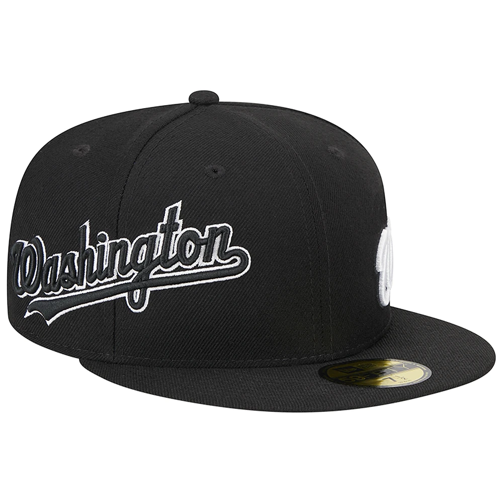 Men's New Era Black Washington Nationals Jersey 59FIFTY Fitted Hat