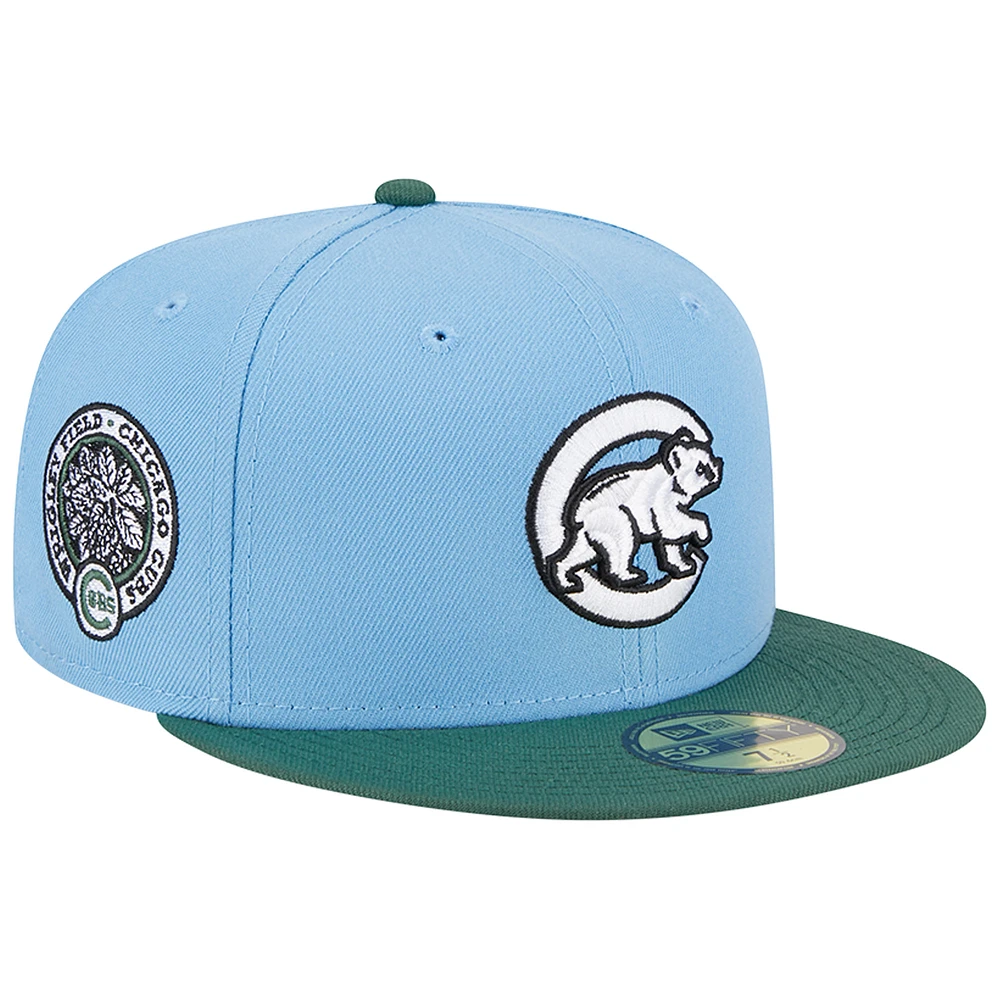 Men's New Era  Sky Blue/Cilantro Chicago Cubs Wrigley Field 59FIFTY Fitted Hat