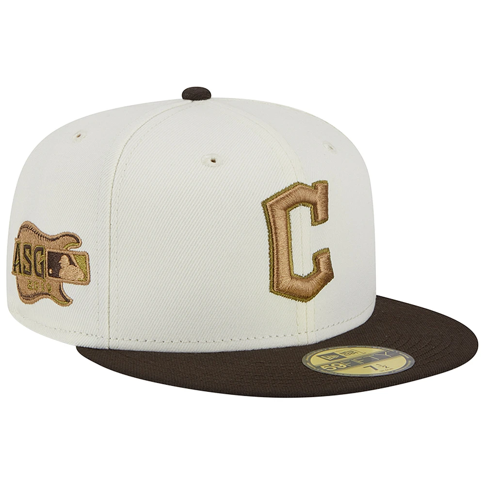 Men's New Era White/Brown Cleveland Guardians 2019 MLB All-Star Game 59FIFTY Fitted Hat