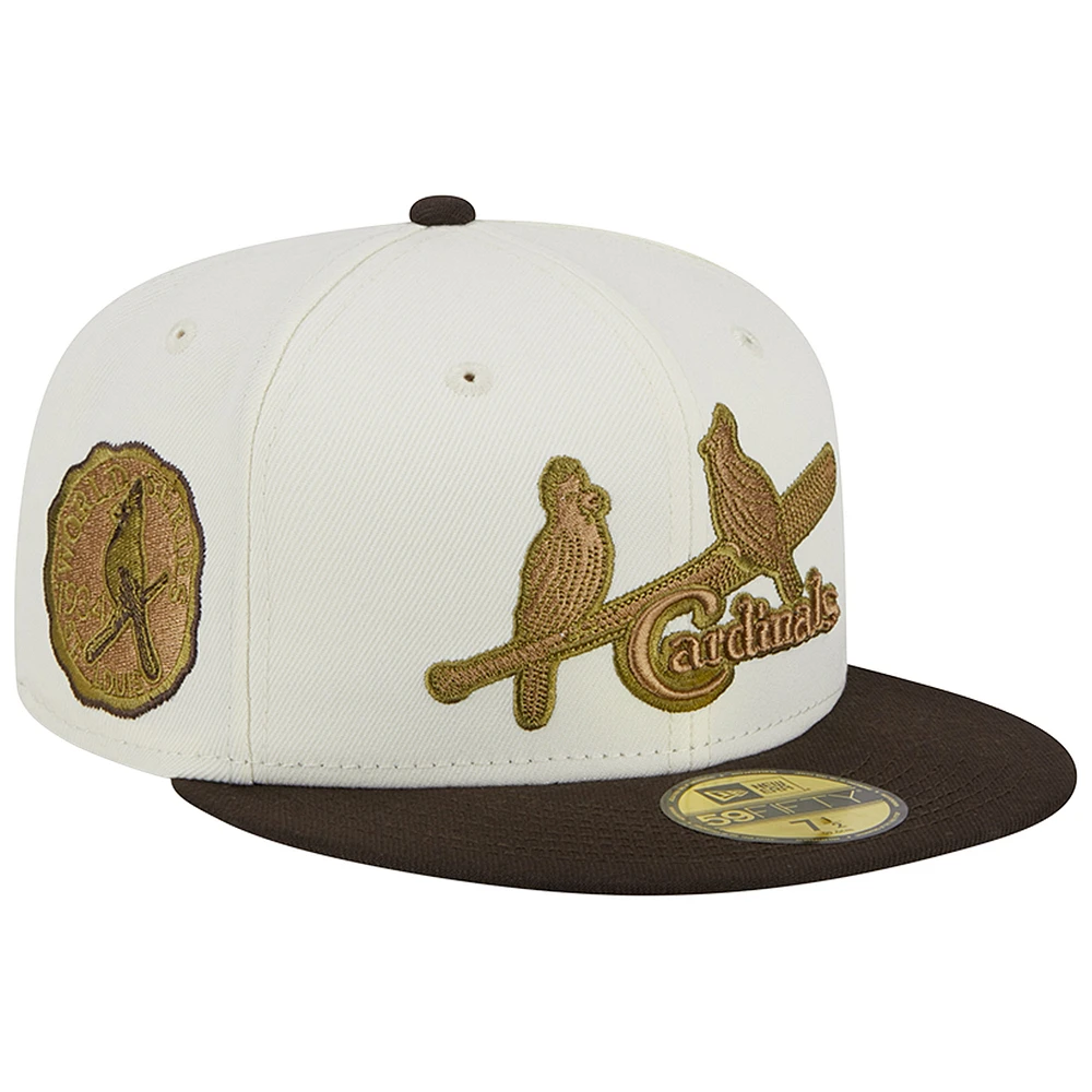 Men's New Era White/Brown St. Louis Cardinals 1934 World Series 59FIFTY Fitted Hat