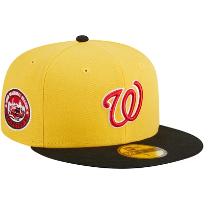 Men's New Era Yellow/Black Washington Nationals Grilled 59FIFTY Fitted Hat