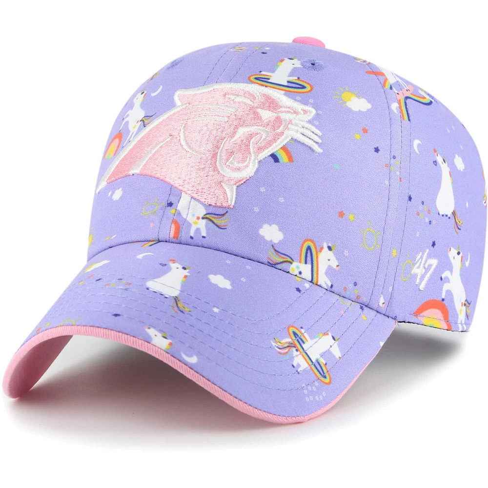 Girls Preschool '47 Lavender Carolina Panthers Unicorn Clean Up Adjustable Hat