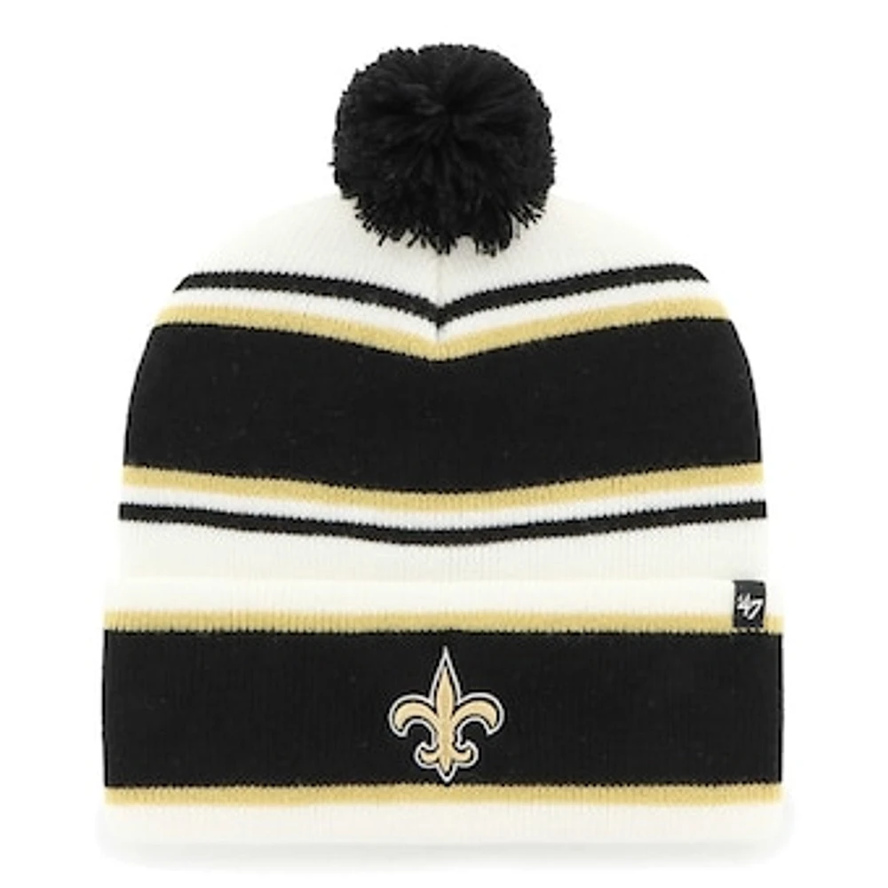 Youth '47 White New Orleans Saints Stripling Cuffed Knit Hat with Pom