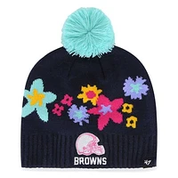 Girls Youth '47 Navy Cleveland Browns Buttercup Knit Beanie with Pom