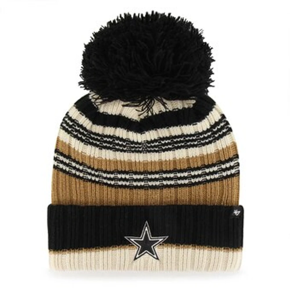 Women's '47 Cream Dallas Cowboys Barista Cuffed Knit Hat with Pom