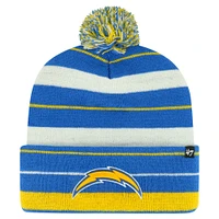 Men's '47 Powder Blue Los Angeles Chargers Powerline Cuffed Knit Hat with Pom