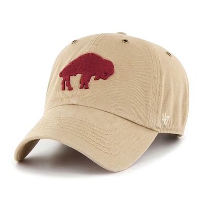 Men's '47 Khaki Buffalo Bills Overton Clean Up Adjustable Hat