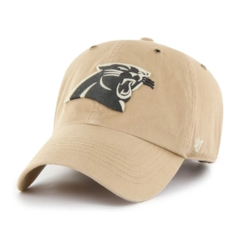 Men's '47 Khaki Carolina Panthers Overton Clean Up Adjustable Hat