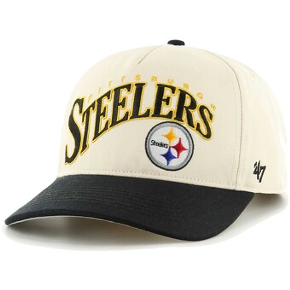 Men's '47 Khaki/Black Pittsburgh Steelers Wave Hitch Adjustable Hat