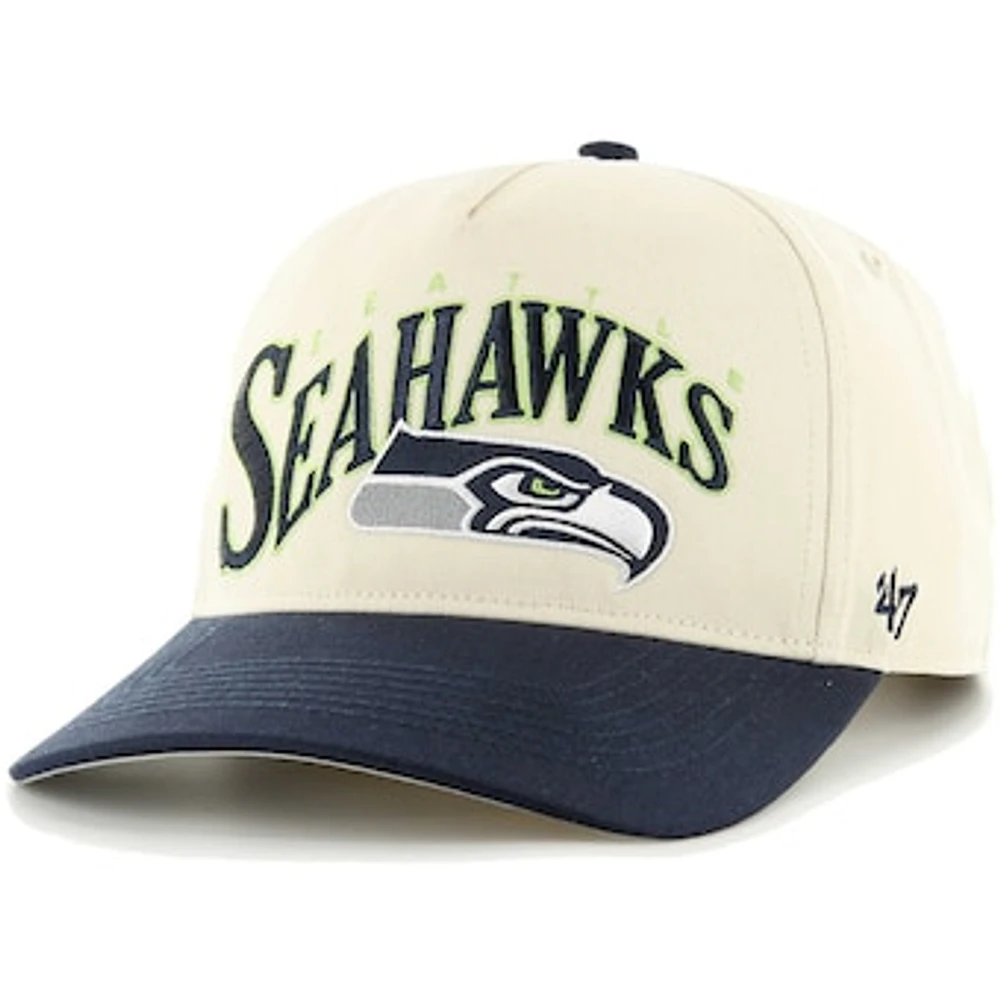 Men's '47 Khaki/College Navy Seattle Seahawks Wave Hitch Adjustable Hat