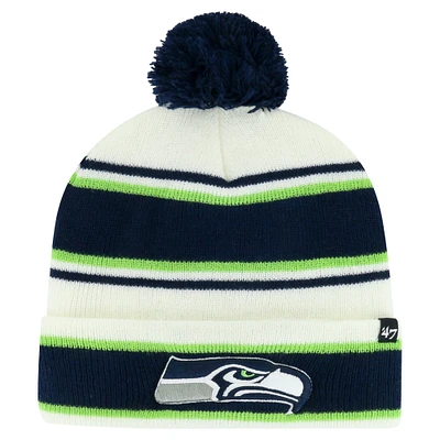 Men's '47 Navy Seattle Seahawks Powerline Cuffed Knit Hat with Pom