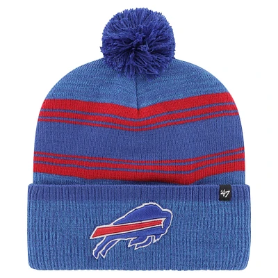 Men's '47 Royal Buffalo Bills Fadeout Cuffed Knit Hat with Pom