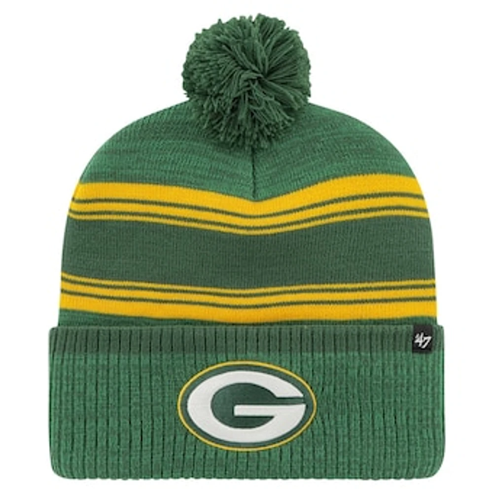 Men's '47 Green Green Bay Packers Fadeout Cuffed Knit Hat with Pom