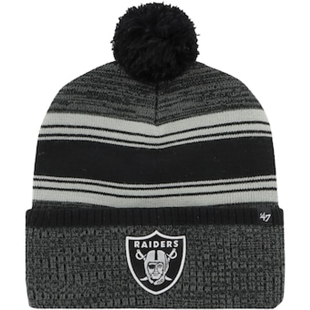 Men's '47 Black Las Vegas Raiders Fadeout Cuffed Knit Hat with Pom