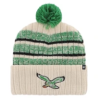 Men's '47  Natural Philadelphia Eagles Legacy Tavern Cuffed Knit Hat with Pom