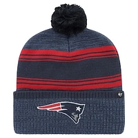 Men's '47 Navy New England Patriots Fadeout Cuffed Knit Hat with Pom