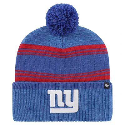 Men's '47 Royal New York Giants Fadeout Cuffed Knit Hat with Pom