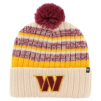 Men's '47  Natural Washington Commanders  Tavern Cuffed Knit Hat with Pom