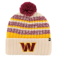 Men's '47  Natural Washington Commanders  Tavern Cuffed Knit Hat with Pom