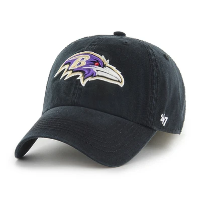 Men's '47 Black Baltimore Ravens Franchise Logo Fitted Hat