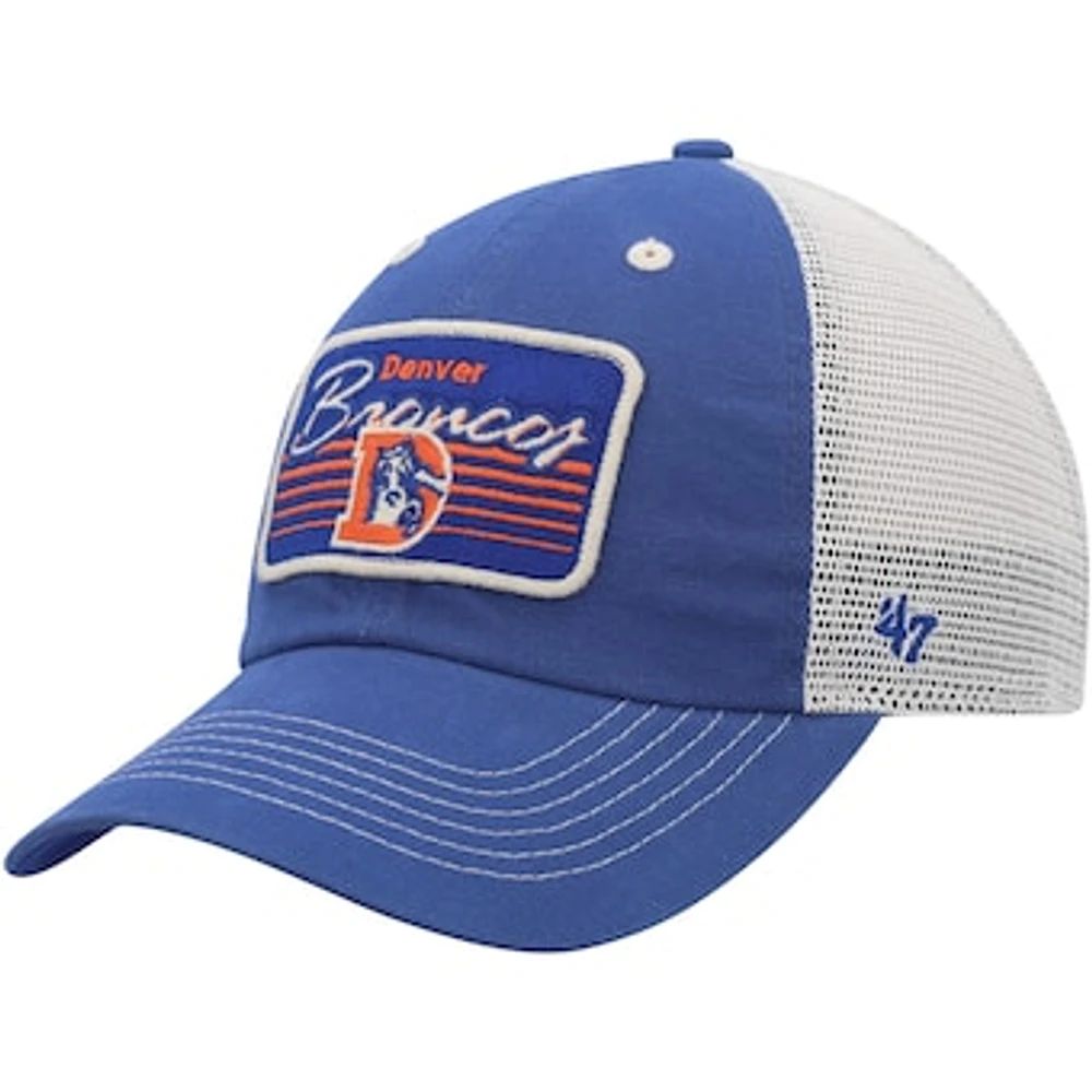 Men's '47 Royal/Natural Denver Broncos Legacy Five Point Trucker Clean Up Adjustable Hat