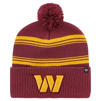 Men's '47 Burgundy Washington Commanders Fadeout Cuffed Knit Hat with Pom